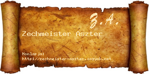 Zechmeister Aszter névjegykártya